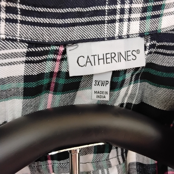 Catherine's Light Flannel Shirt 3X Womens with optional roll up sleeves - Picture 6 of 7